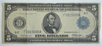 1914 $5.00 Large Note Federal Reserve Note
