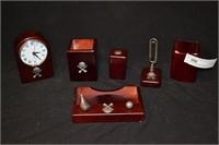 5pc Golfer's Wood Desk Organizer Set