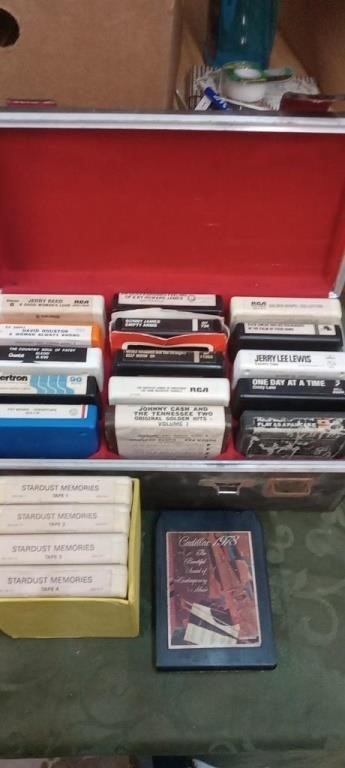 8 Track Tapes With Case