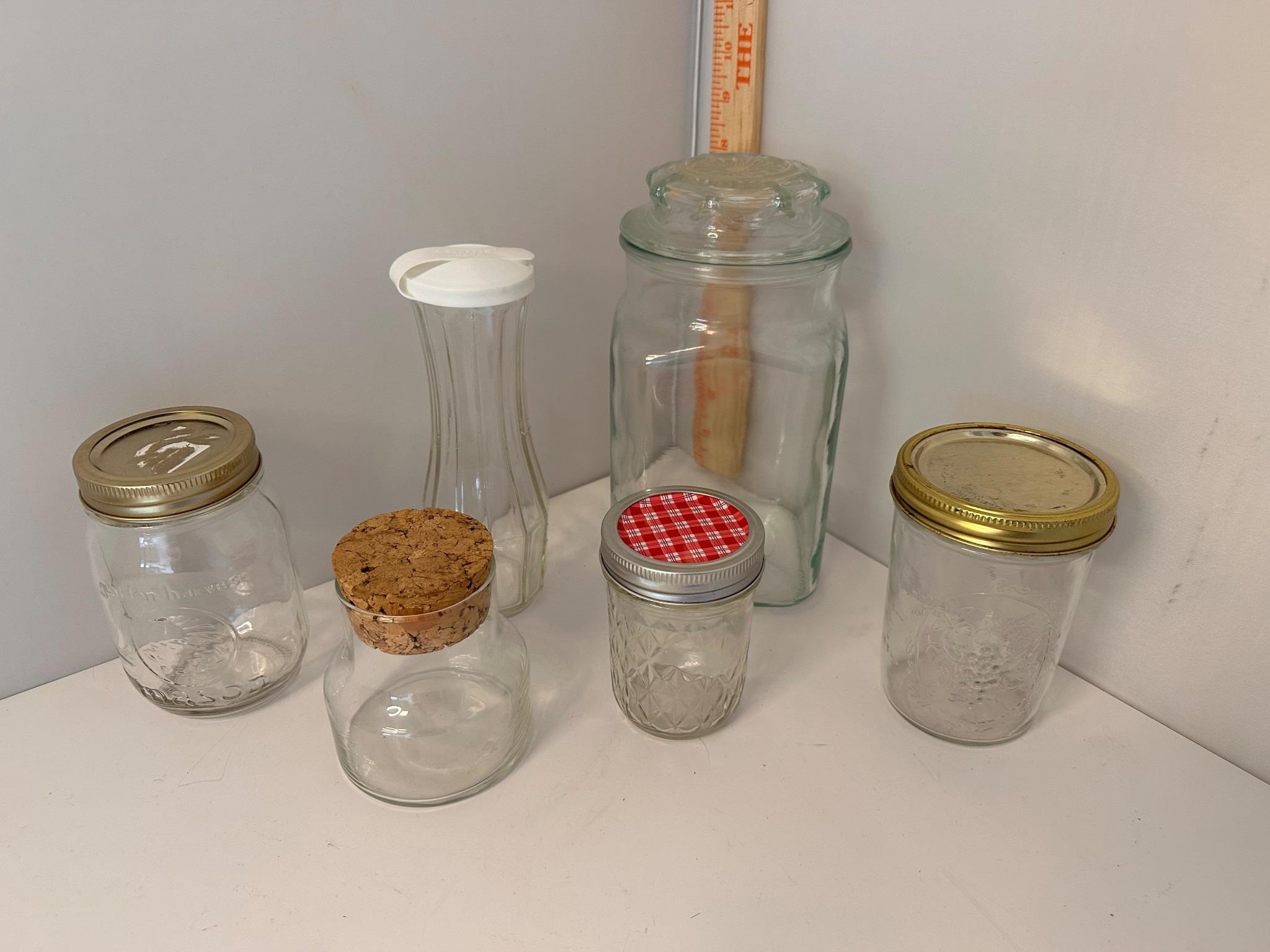 Glass canister, glass jars