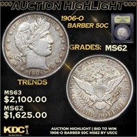 ***Auction Highlight*** 1906-o Barber Half Dollars