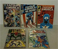Five Marvel Captain America comics