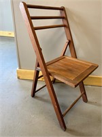 Vtg Wooden Folding Chair