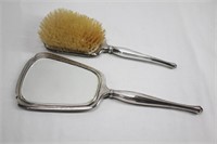 .925 Silver Hand Mirror & Hair Brush Dresser Set