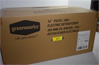 Greenworks Eectric Dethatcher NIB