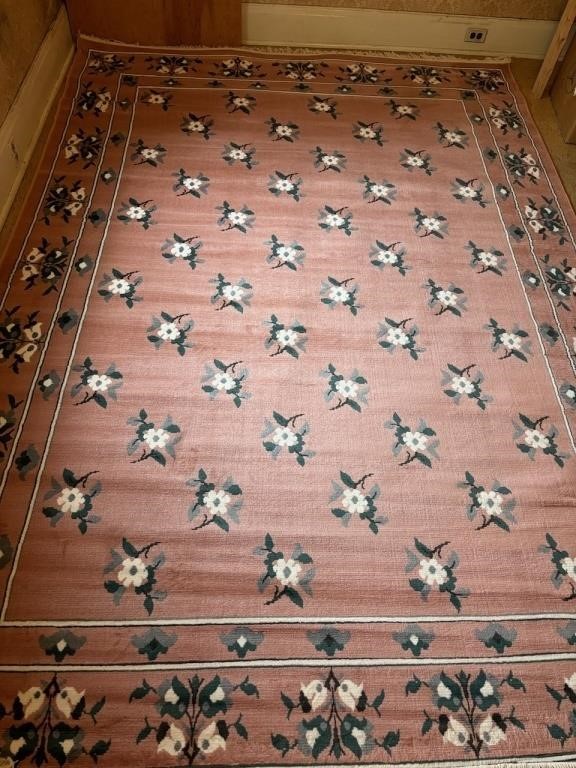 All Over Floral Area Rug Salmon Overtones