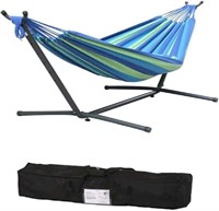 MSW Double Hammock with Space Saving Steel Stand I