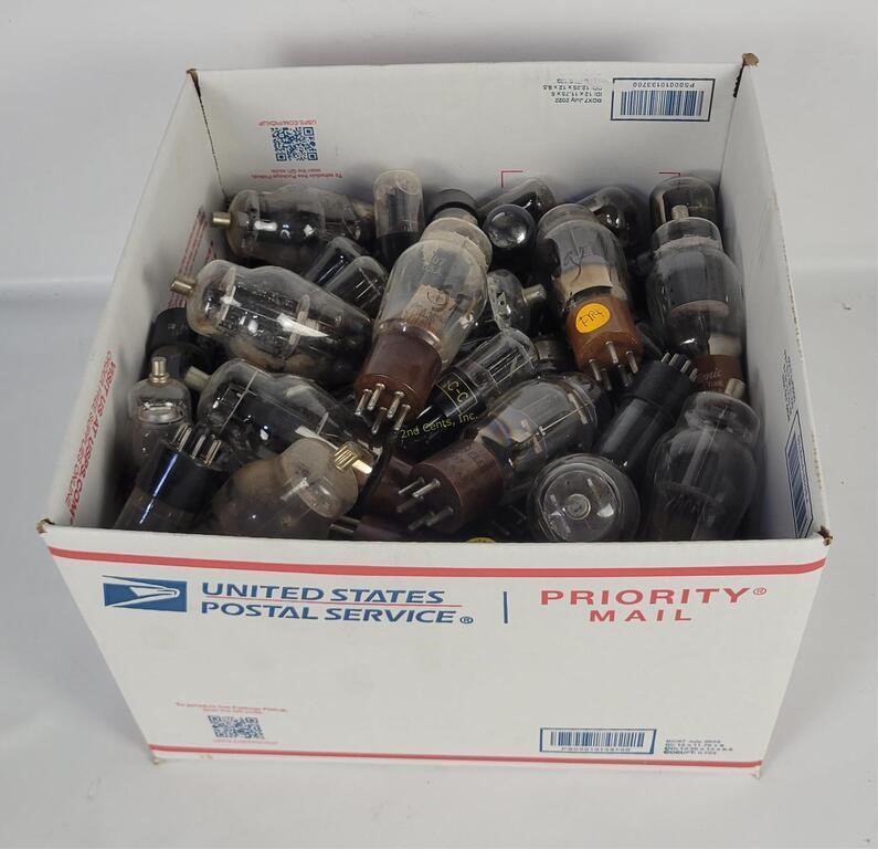 Box Of Assorted Vacuum Tubes