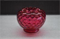 Fenton Cranberry Inverted Thumbprint Vase