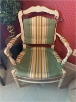 Side chair with upholstered bottom and arms