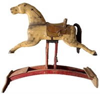 19th C Antique Glider Rocker Dapple Horse