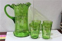 Moser Quality Pitcher and 4 Glass Set
