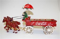 Vintage Coca Cola cast metal delivery wagon model