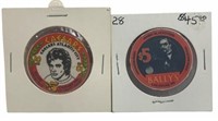 2 Vintage Collector Casino Chip