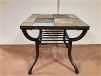 Metal End Table w/Tile Top 24"x24" and 23" tall