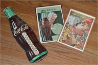 Vintage Coca Cola Thermometer & Advertisements