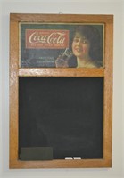 16" x 24" Oak Frame Coca Cola Chalk Board