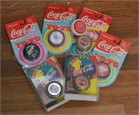 7 New in Package Coca Cola Yo-Yos