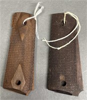 2 Pair 1911 Checkered Walnut Grips