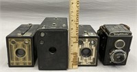 4 Vintage Box Cameras
