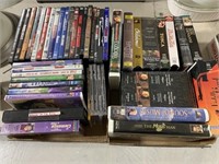 2 Trays Of Assorted Dvd And Vhs Movies