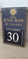 Vintage Royal Bank of Canada calendar incomplete