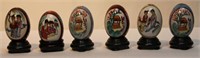 Set of 6 Ceramic Hand Painted Decorative Eggs