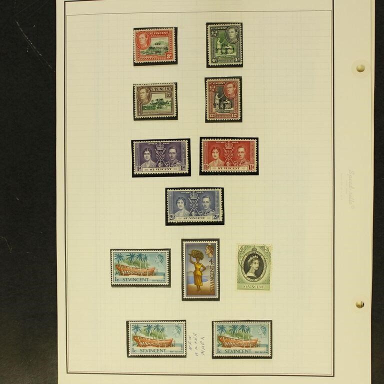 St Vincent Stamps Mint NH on pages in mounts, fres