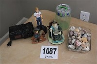 Alarm Clock, Figurines, Shells &