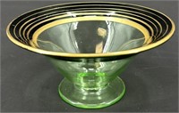 Antique Green Depression Compote Uv Reactive