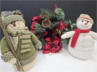 Christmas Wreath,  Snowmen Plush