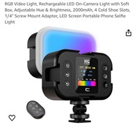RGB Video Light, Rechargeable LED On-Camera