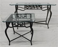 Glass Top End Table and Glass Top Sofa Table