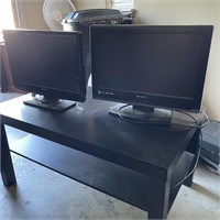 Pair of Monitors w/ TV Stand-Saturday Only Pickup