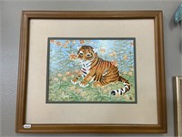 Framed tiger art - different texture