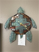 Metal turtle clock