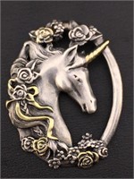 Gorham Sterling Silver Unicorn Pendant - 2 in