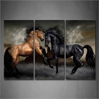 First Wall Art - Yellow And Black Horse