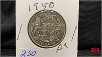 1950 Canadian 50 cent coin