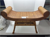 EGYPTIAN REVIVAL BURNT BAMBOO BENCH