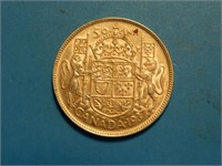 Monnaie Canadienne pièce 50c 1937 en argent