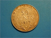 Monnaie Canadienne pièce 50c 1917 en argent