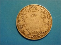 Monnaie Canadienne pièce 50c 1912 en argent