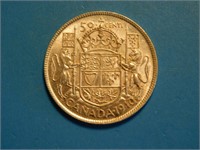 Monnaie Canadienne pièce 50c 1940 en argent
