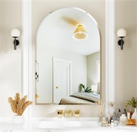 $50 Antok Arch Frameless Bathroom Mirror, 24"x36"