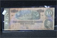 1864 - $10 CONFEDERATE NOTE