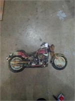 Metal motorcycle sign. Measures 23in long