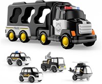 (N) Toddler Toys Trucks for Boys 4-6, 5 in 1 Polic