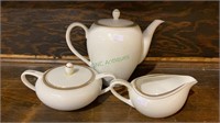 Translucent porcelain set - tea pitcher, cream and