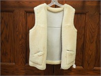 Reversible shearling vest, size small